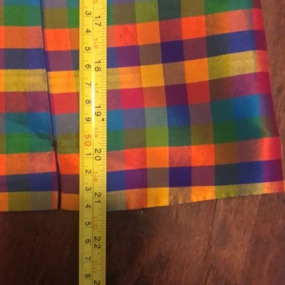 Vintage Colorful Plaid 100% Silk Tank - Picture 8 of 8